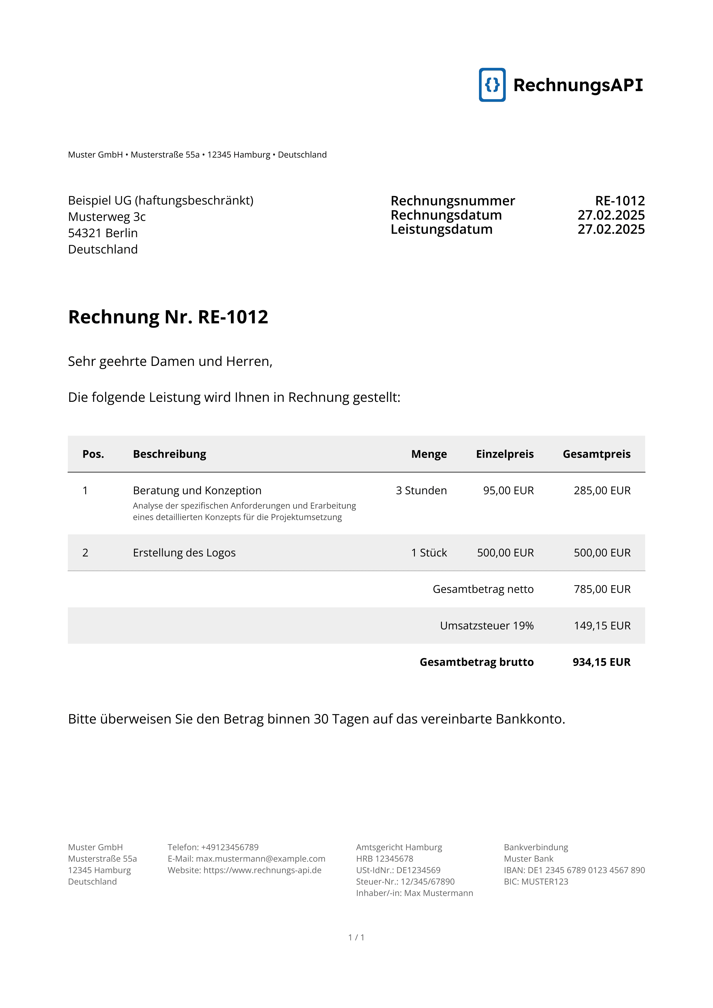 Beispielrechnung